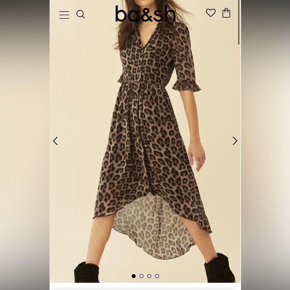NWT ba&sh leopard print maxi dress party feminine